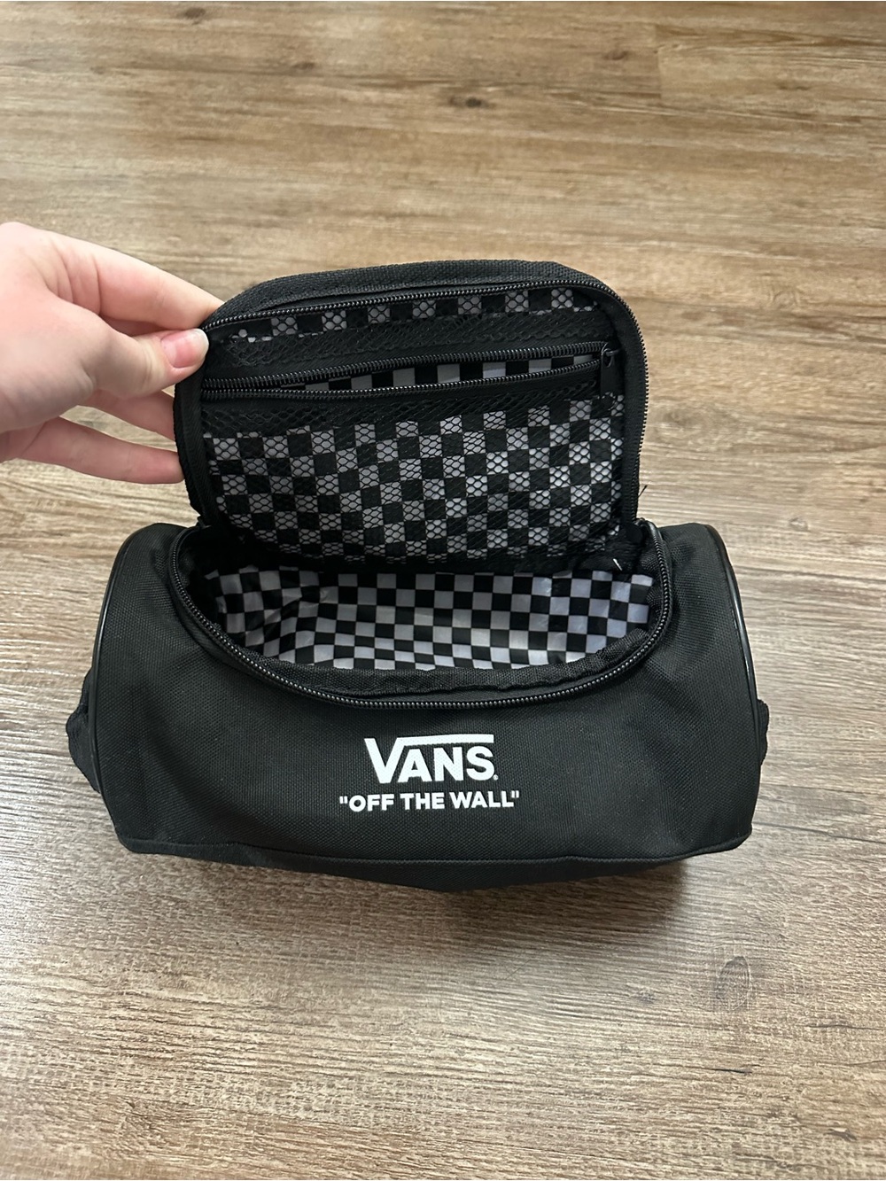 Vans Black Checkerboard Toiletry Bag